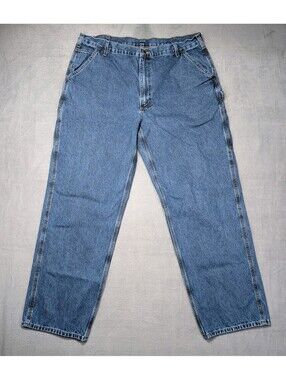 Carhartt Mens 42x34 Blue B13 DPS Loose Fit Carpenter Jeans Workwear Baggy Denims